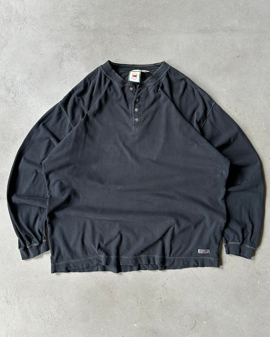 1990s - Black Levi's Henley Longsleeve - XL