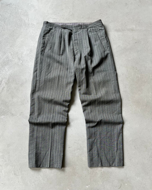1960s - Salt & Pepper Striped Trousers - 34x30