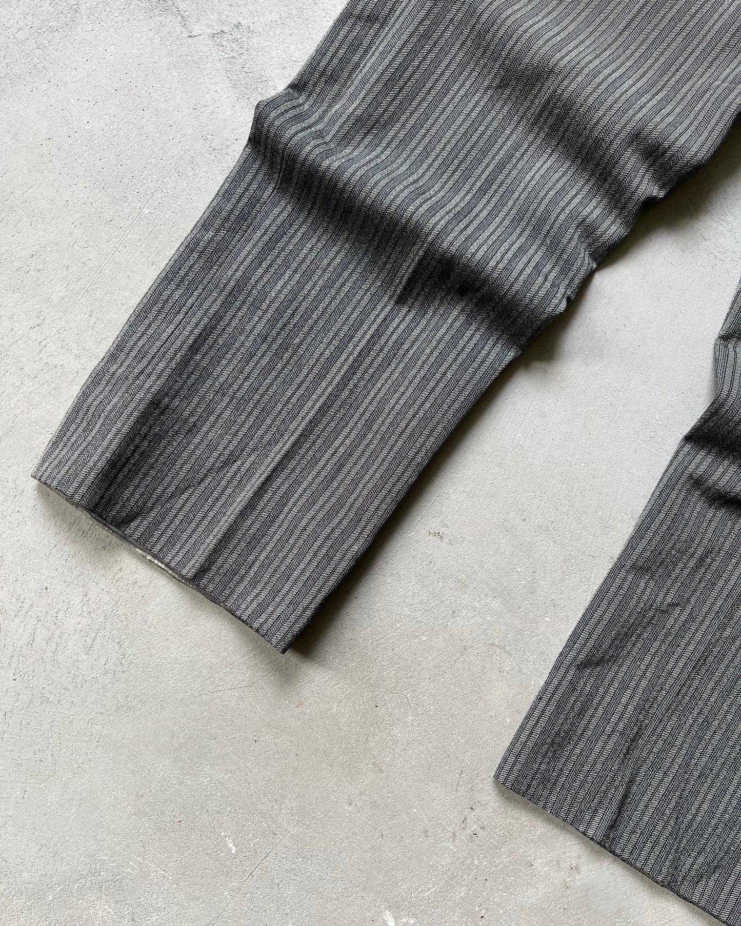 1960s - Salt & Pepper Striped Trousers - 34x30