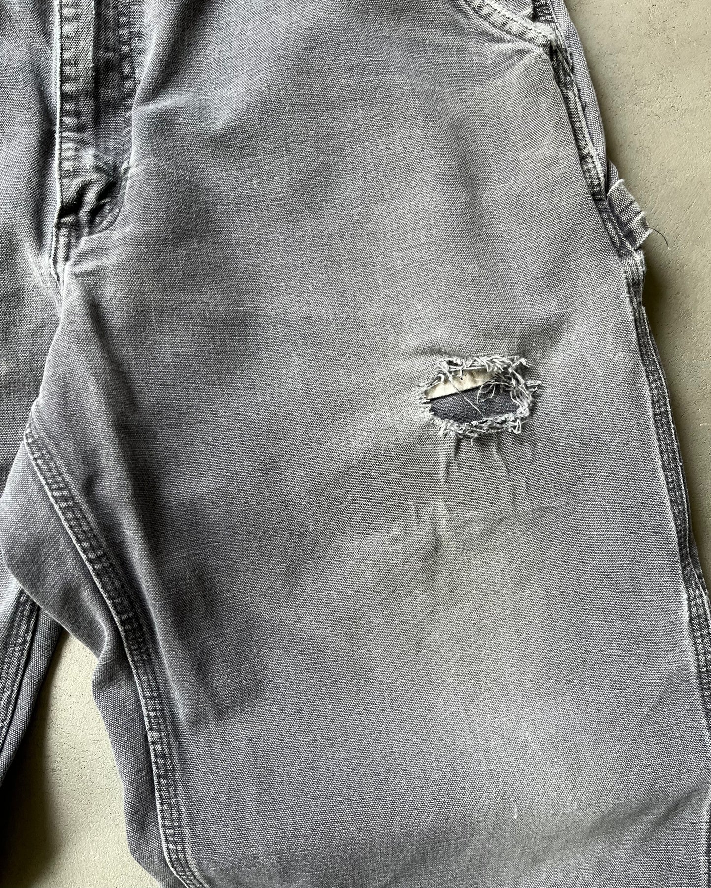 1990s - Distressed Grey Carhartt Work Pants - 36x28