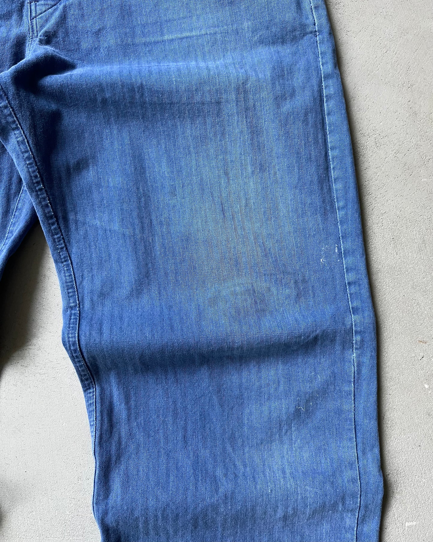 1970s - Faded Blue HBT Euro Pants - 35x30