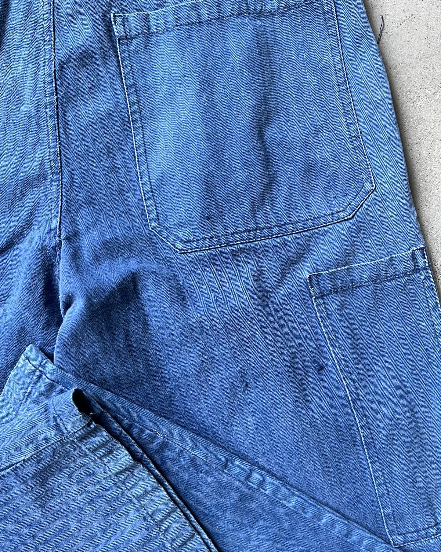 1970s - Faded Blue HBT Euro Pants - 35x30