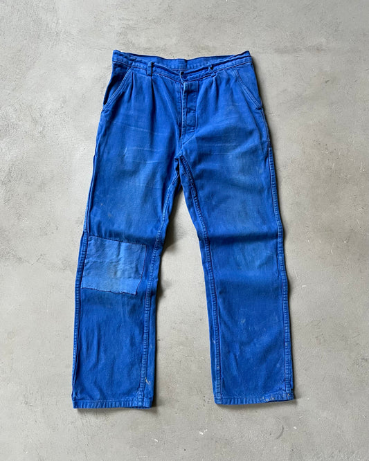 1980s - Patchwork Blue Euro Pants - 30x29