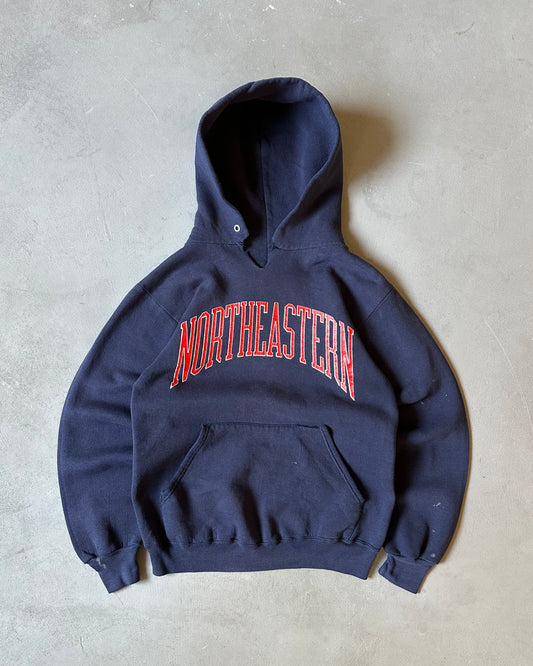 1990s - Distressed Navy "Northeastern" Hoodie - XS