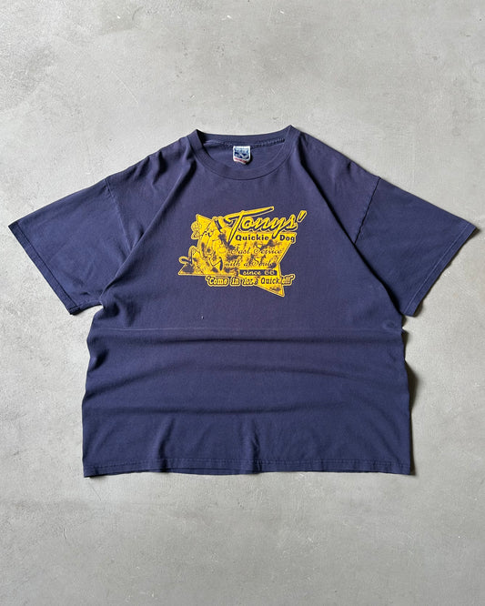 1990s - Navy Quickie Dog T-Shirt - XL