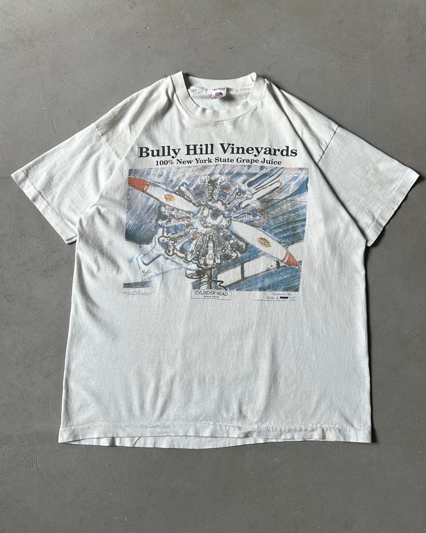 1980s - White Bully Hill Vineyards T-Shirt - XL