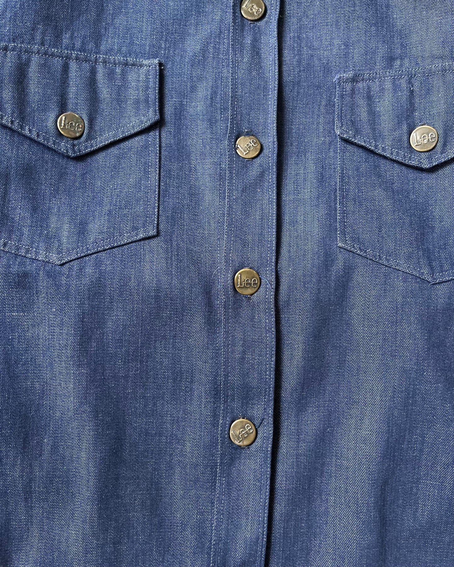 1970s - Denim LEE Button Up - S/M