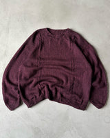 1990s - Burgundy Wool Sweater - XXL