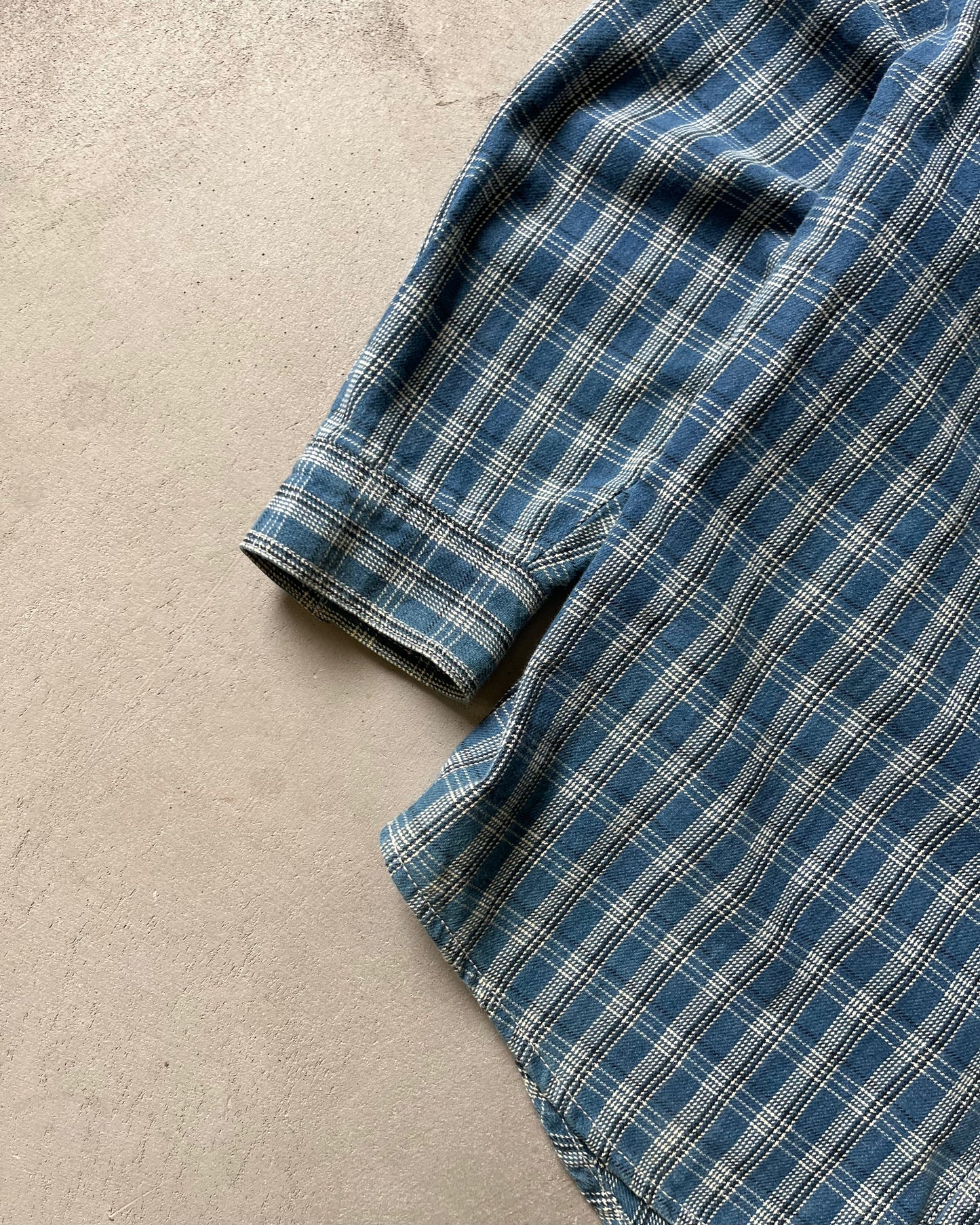 2000s - Blue/White Levi's Plaid Flannel - M