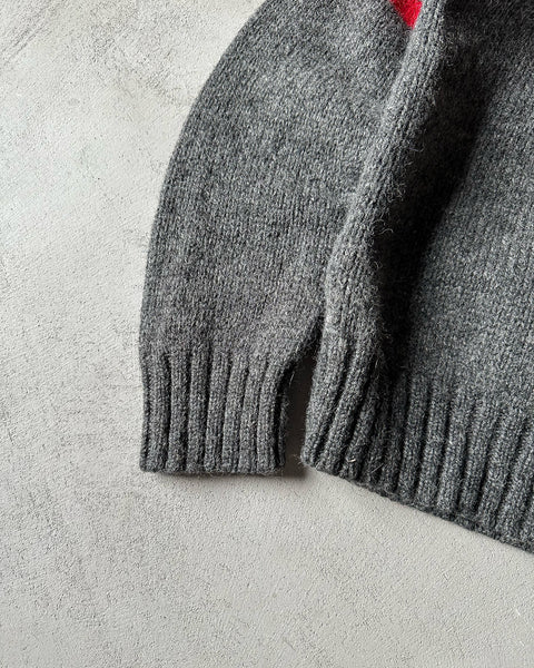 1990s - Charcoal/Cream Nordic Wool Sweater - S – The Thirteen Club