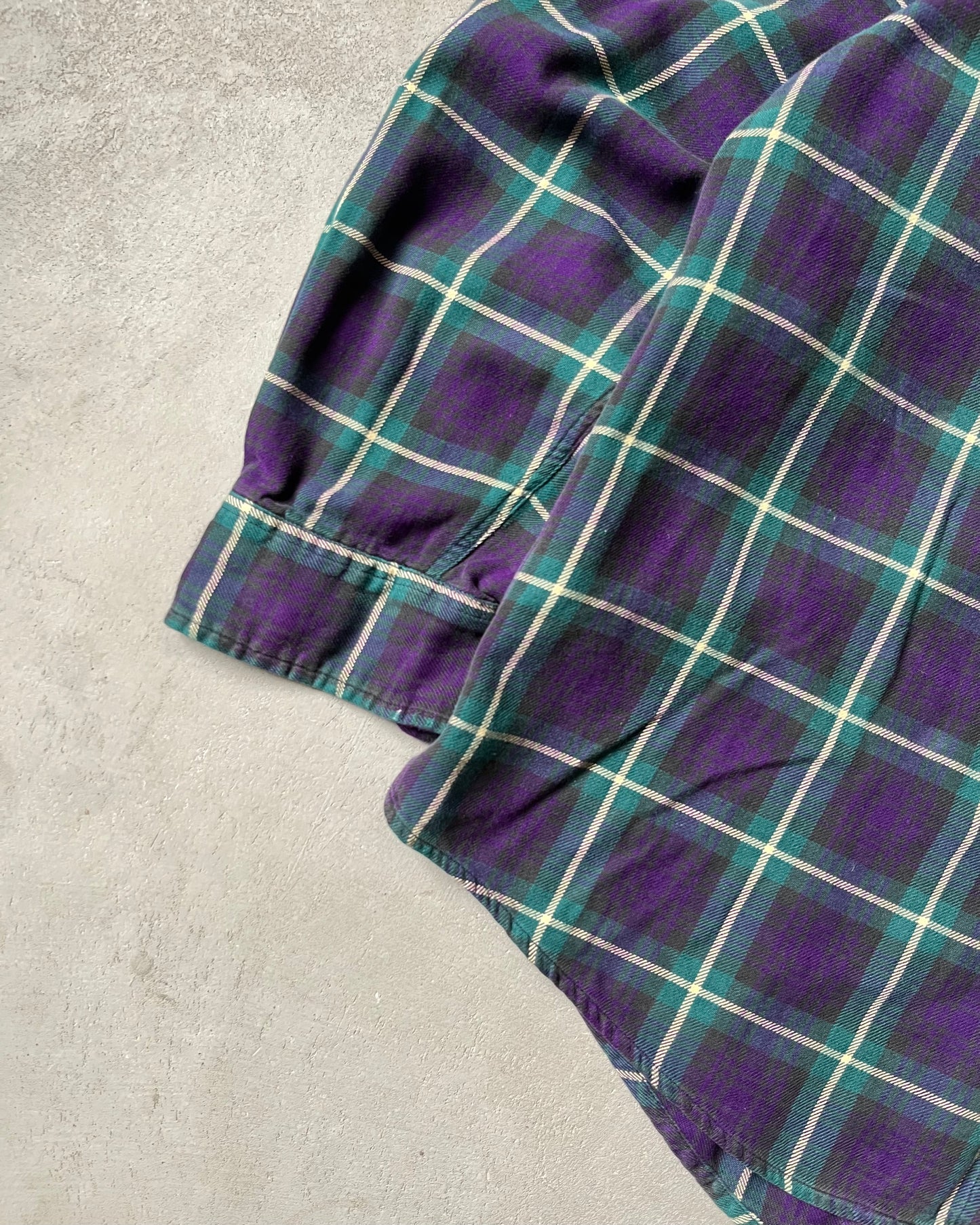 1990s - Plum/Green GAP Plaid Flannel - L