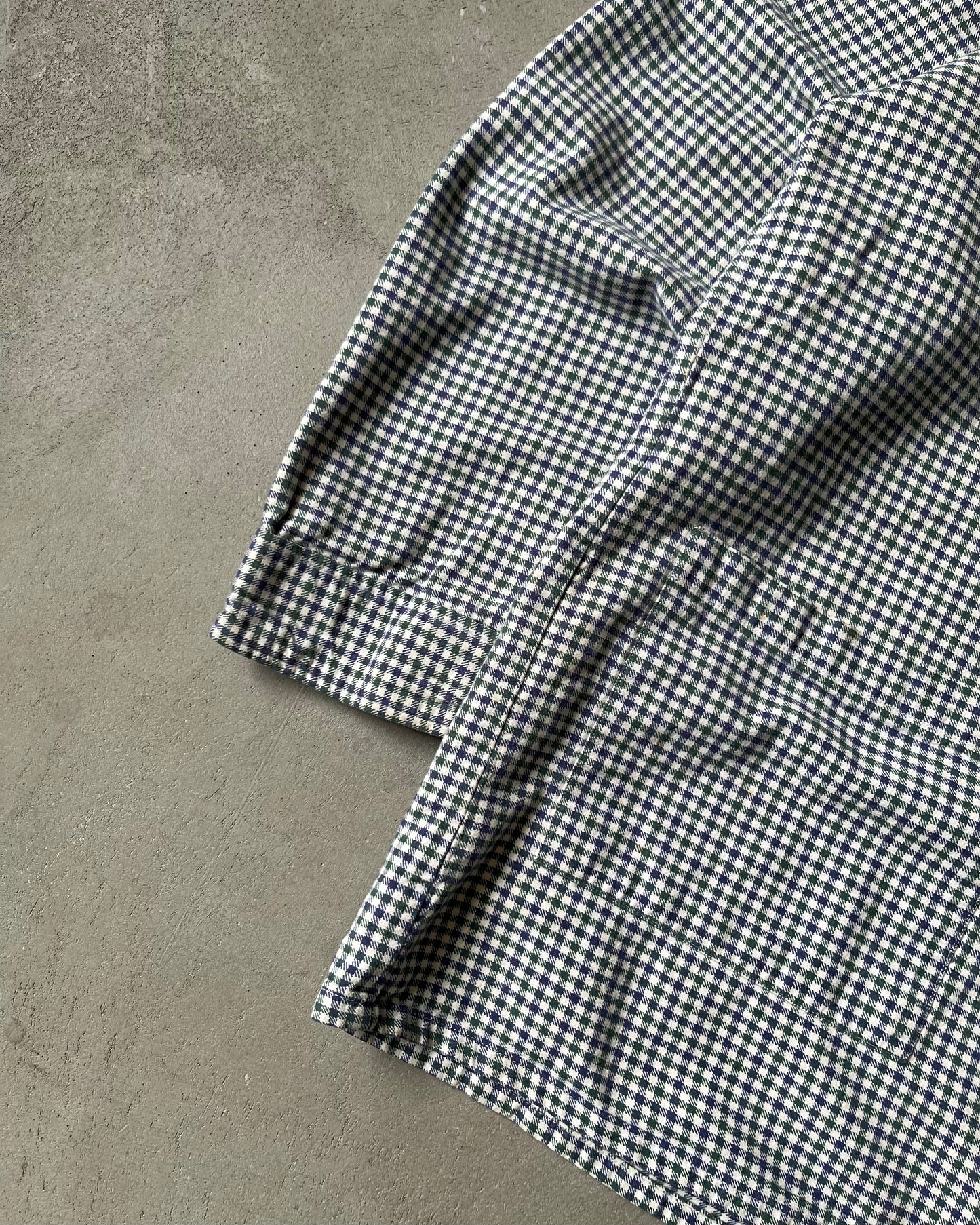 1990s - White/Green Plaid Chore Overshirt - L