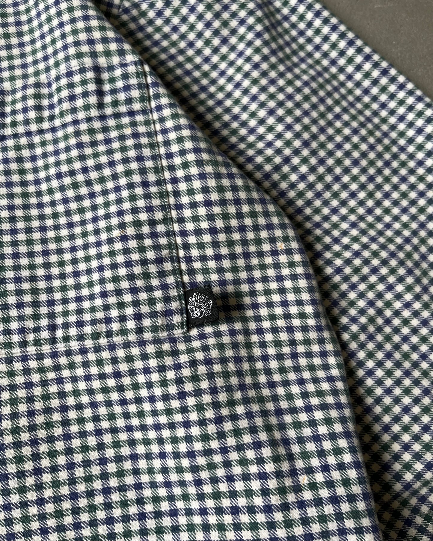 1990s - White/Green Plaid Chore Overshirt - L