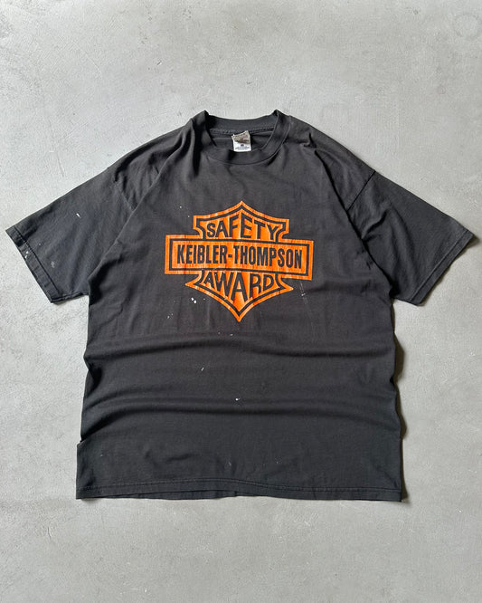 1990s - Distressed Black Biker T-Shirt - XL