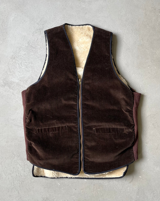 1970s - Brown Corduroy Vest - M/L