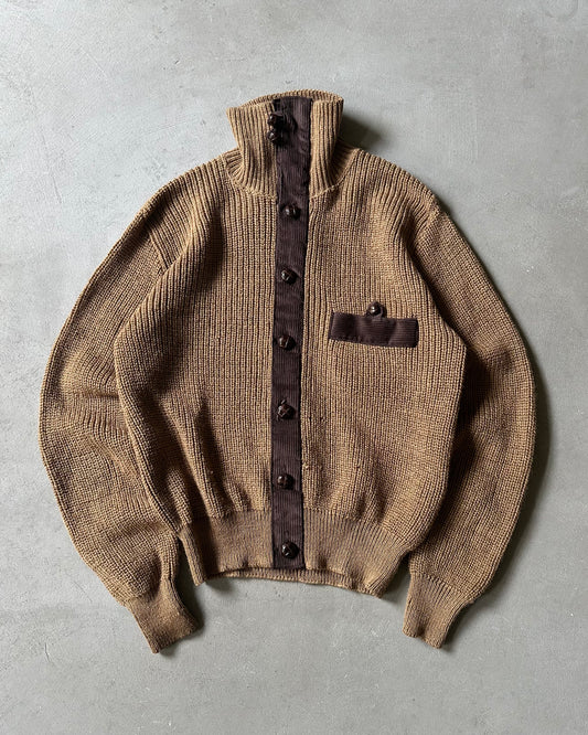 1970s - Distressed Brown LOBO Pendleton Sweater - M/L
