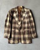 1970s - Tan/Brown Plaid Wool Blazer - 38