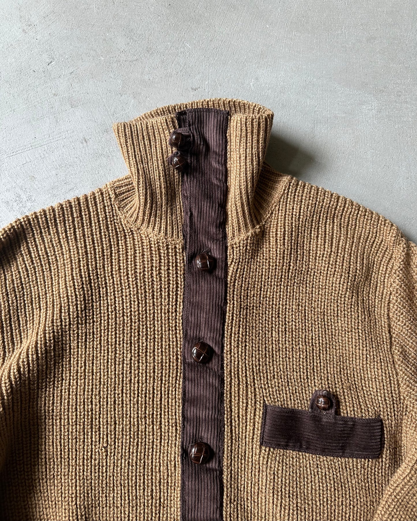 1970s - Distressed Brown LOBO Pendleton Sweater - M/L