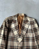 1970s - Tan/Brown Plaid Wool Blazer - 38