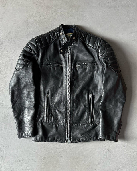 1980s - Black Brimaco Cafe Leather Jacket - S