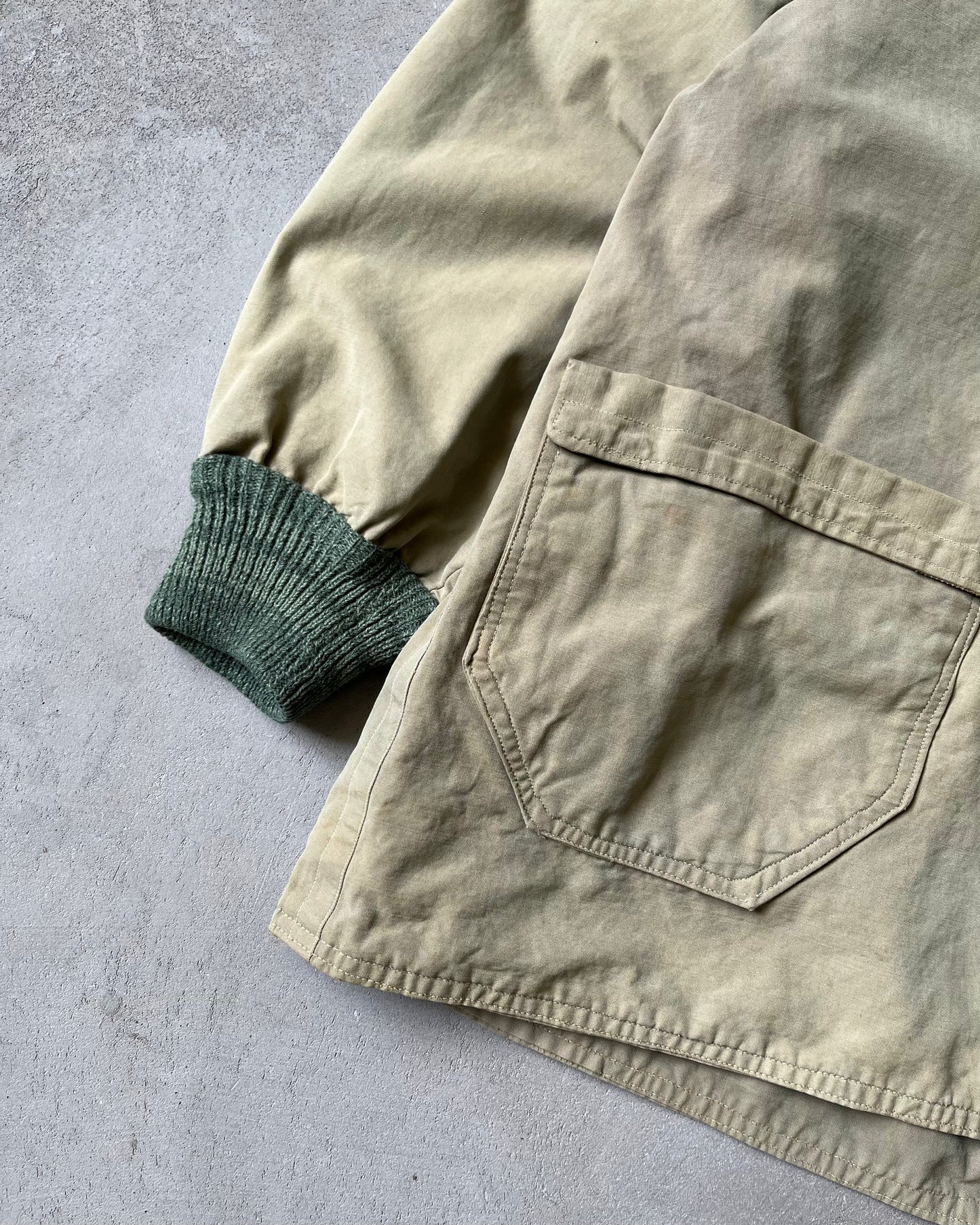 1960s - Faded Green Military Light Jacket - S/M