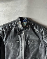 1980s - Black Brimaco Cafe Leather Jacket - S