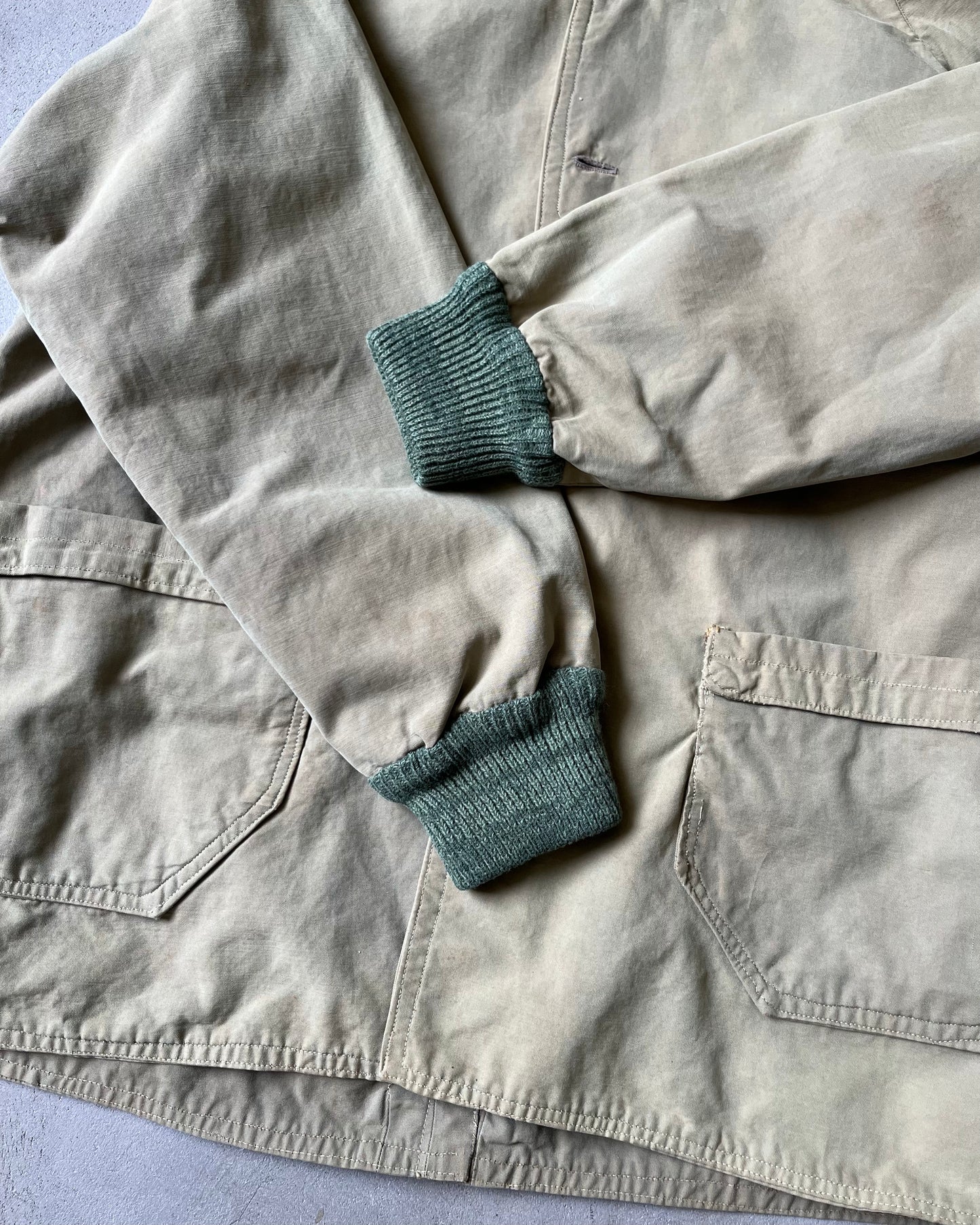 1960s - Faded Green Military Light Jacket - S/M