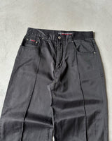 1990s - Black Shiny Loose Pants - 31x28