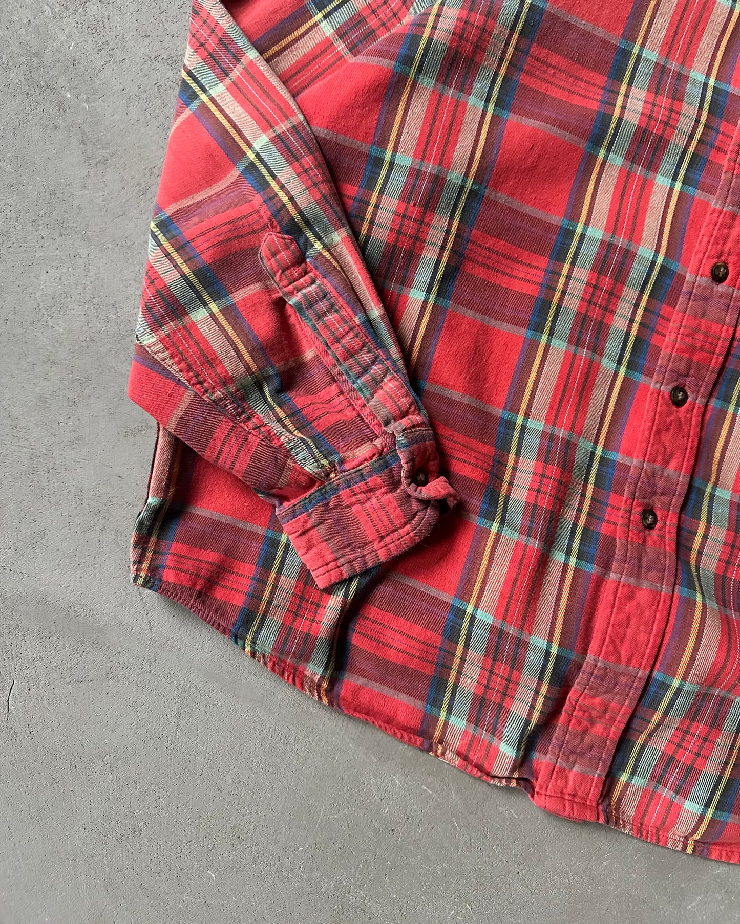 1990s - Red American Eagle Plaid Flannel - M/L