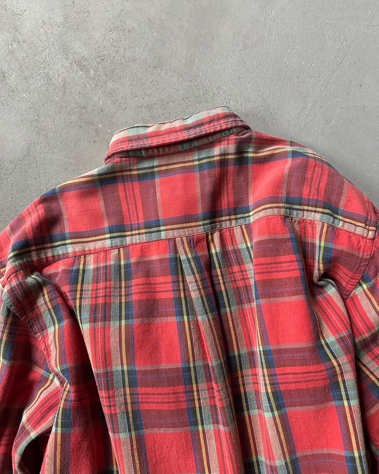1990s - Red American Eagle Plaid Flannel - M/L
