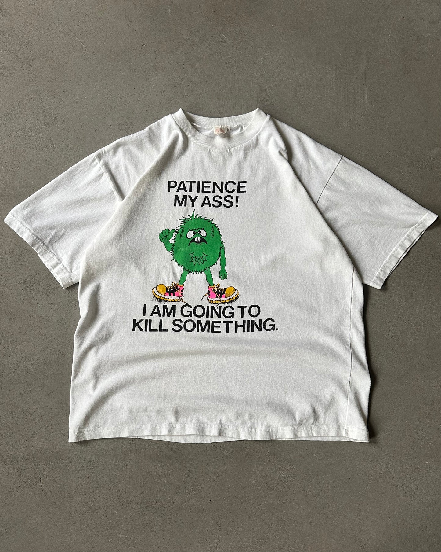 1990s - White Patience My A*s T-Shirt - M/L