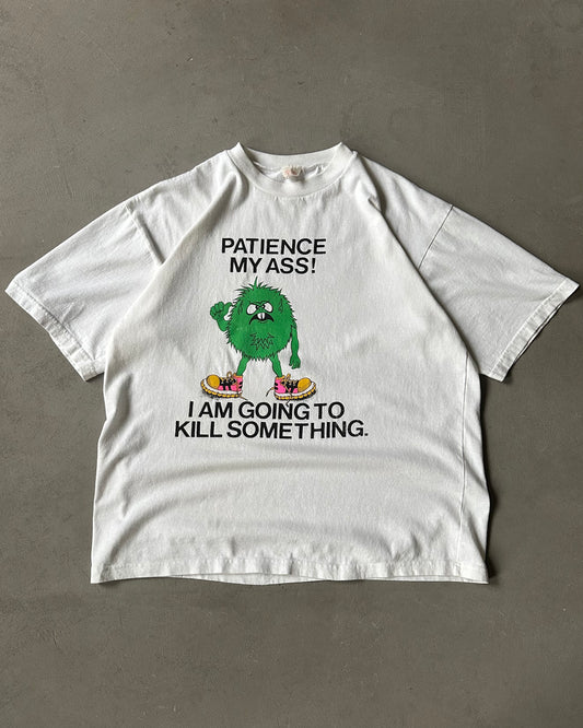 1990s - White Patience My A*s T-Shirt - M/L