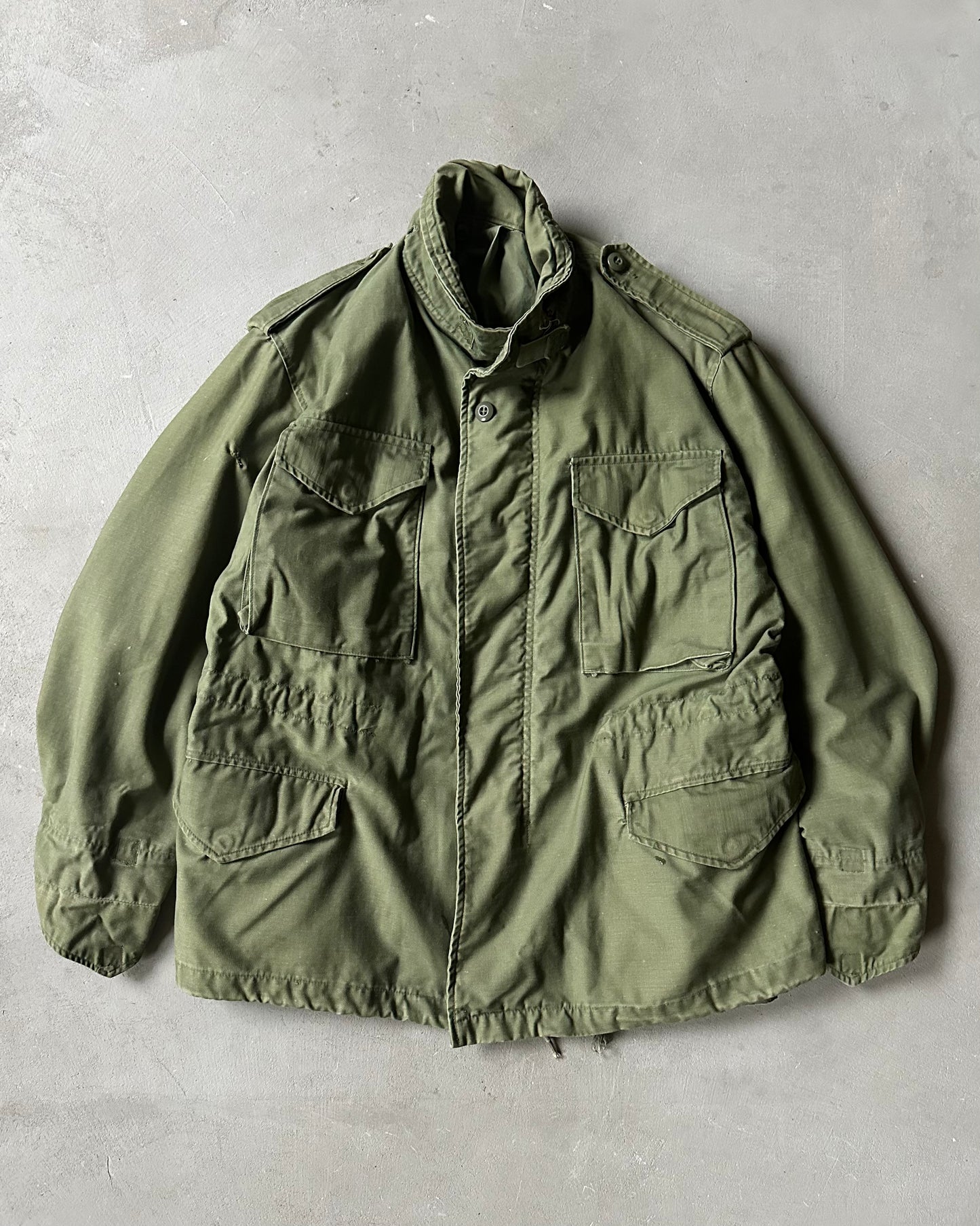 1960s - Green Military M65 Jacket - S/M