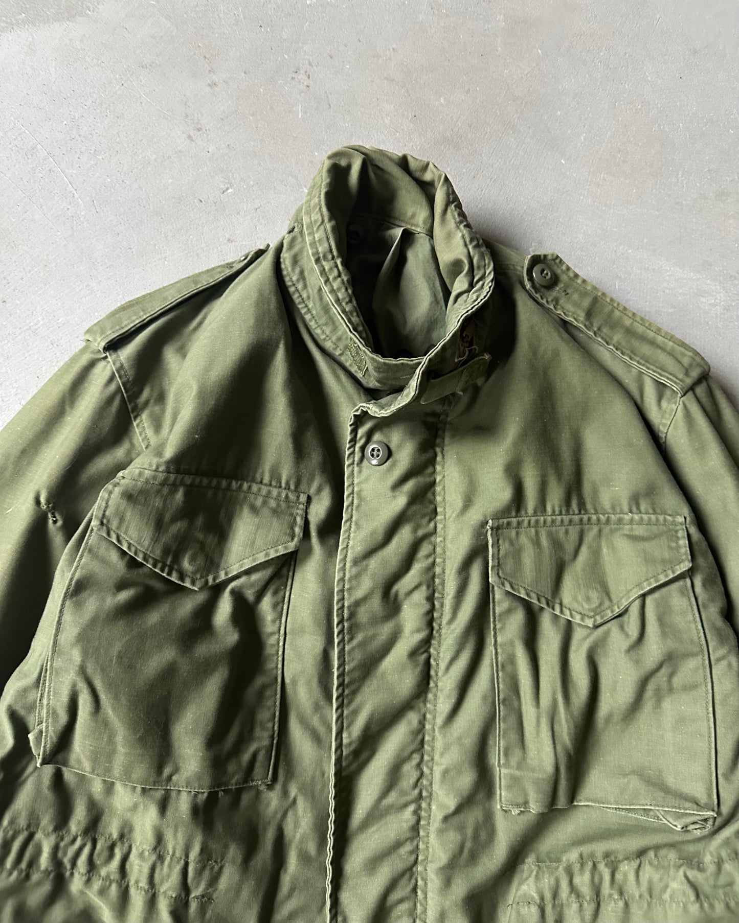 1960s - Green Military M65 Jacket - S/M