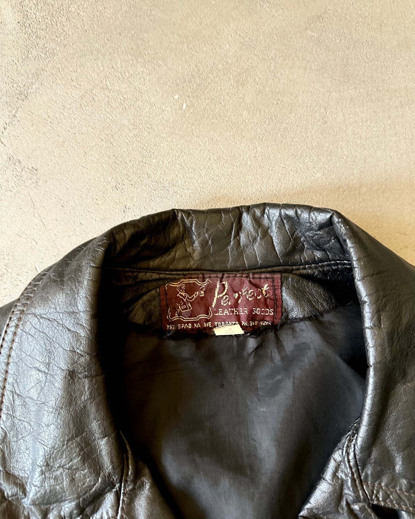 1960s - Black Perfect Leather Goods Jacket - L