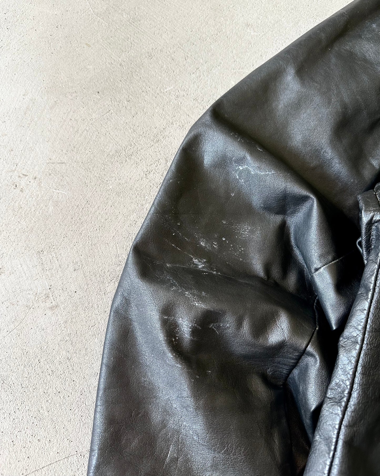 1960s - Black Perfect Leather Goods Jacket - L