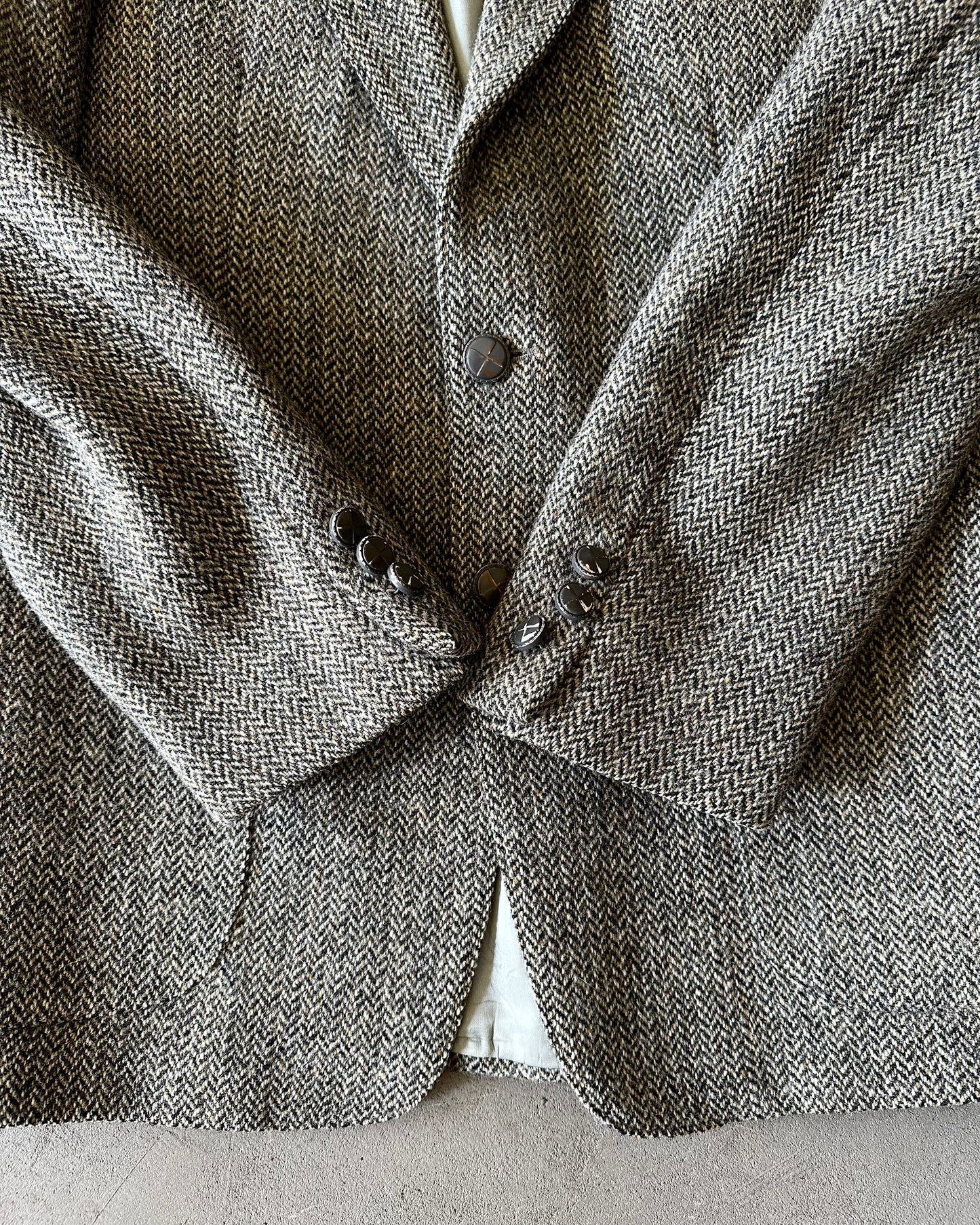 1980s - Grey/Multi Harris Tweed Wool Blazer - 40
