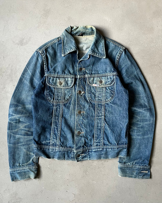 Années 1970 - Veste en jean délavé US TOP - Taille S