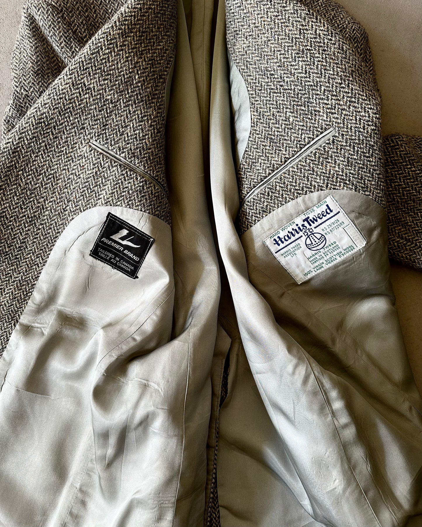 1980s - Grey/Multi Harris Tweed Wool Blazer - 40