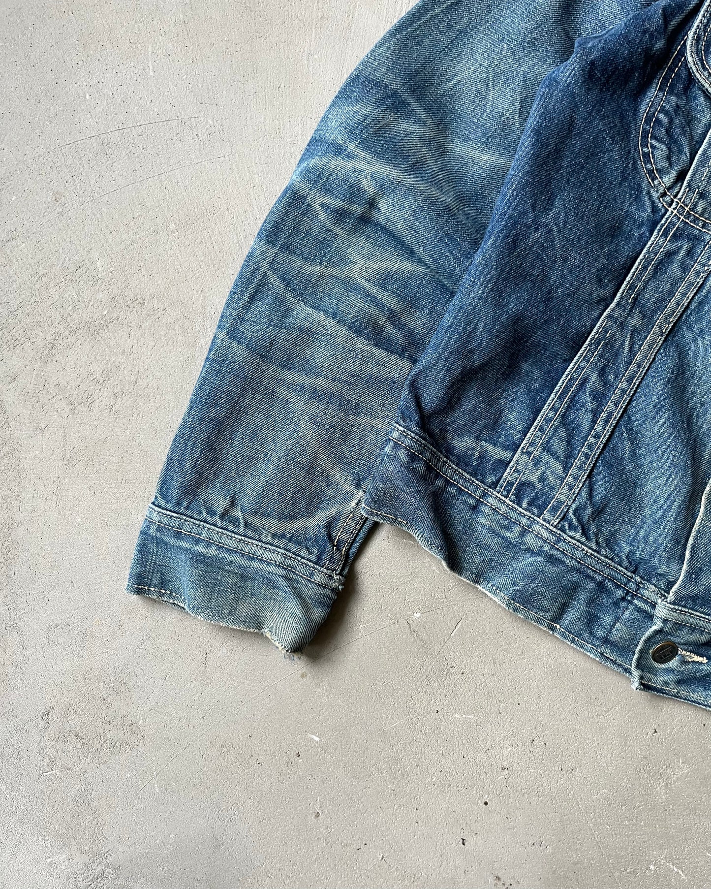 Années 1970 - Veste en jean délavé US TOP - Taille S