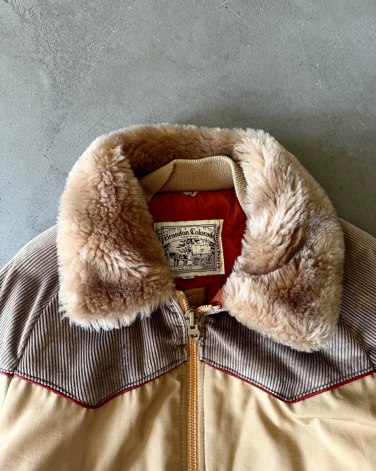 1970s - Beige/Brown William Barry Western Bomber Jacket - M
