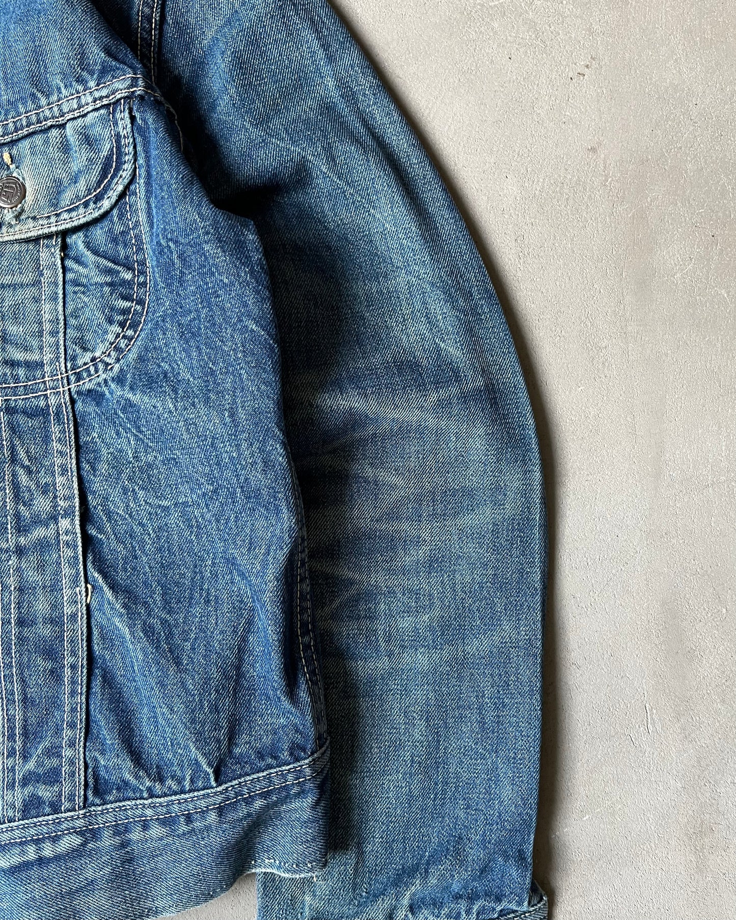 Années 1970 - Veste en jean délavé US TOP - Taille S