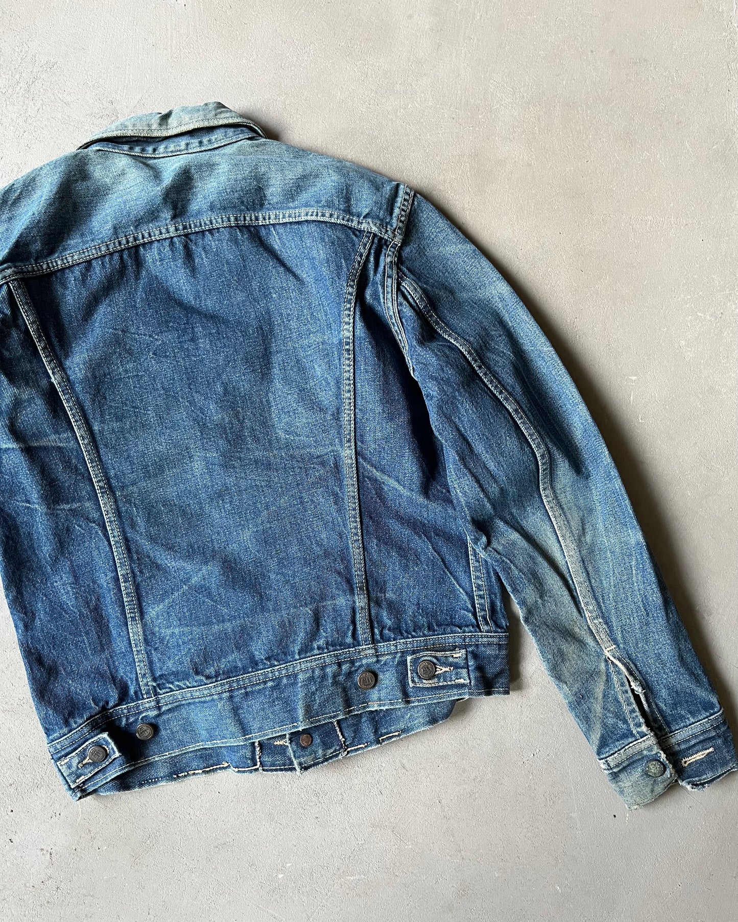 Années 1970 - Veste en jean délavé US TOP - Taille S