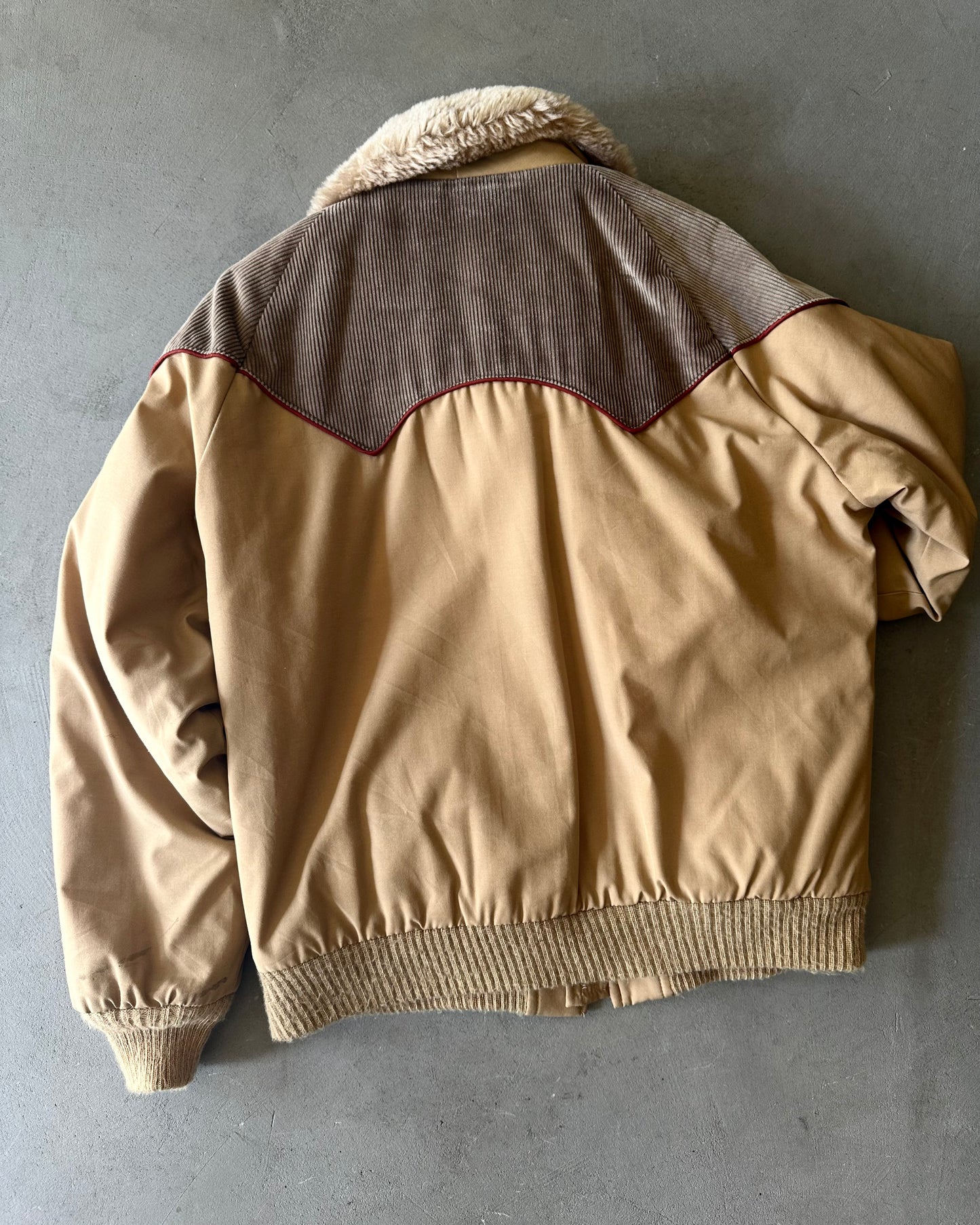 1970s - Beige/Brown William Barry Western Bomber Jacket - M