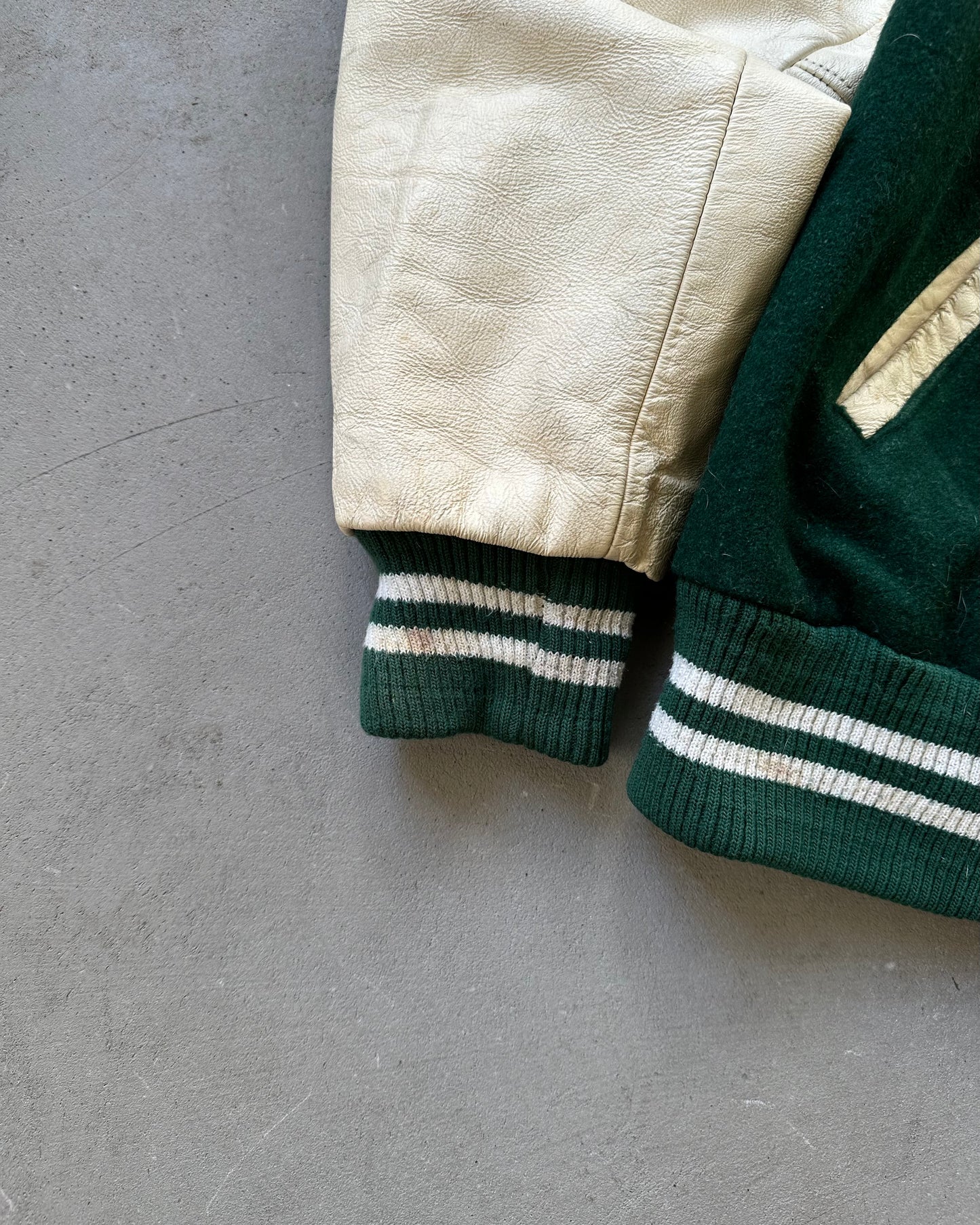1990s - Green/Cream Roots Varsity Jacket - L/XL
