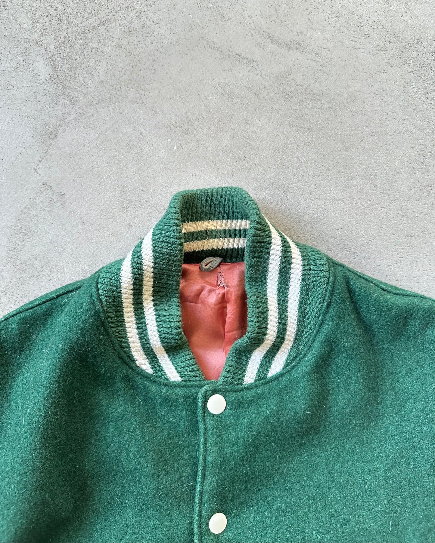 1990s - Green/Cream Roots Varsity Jacket - L/XL