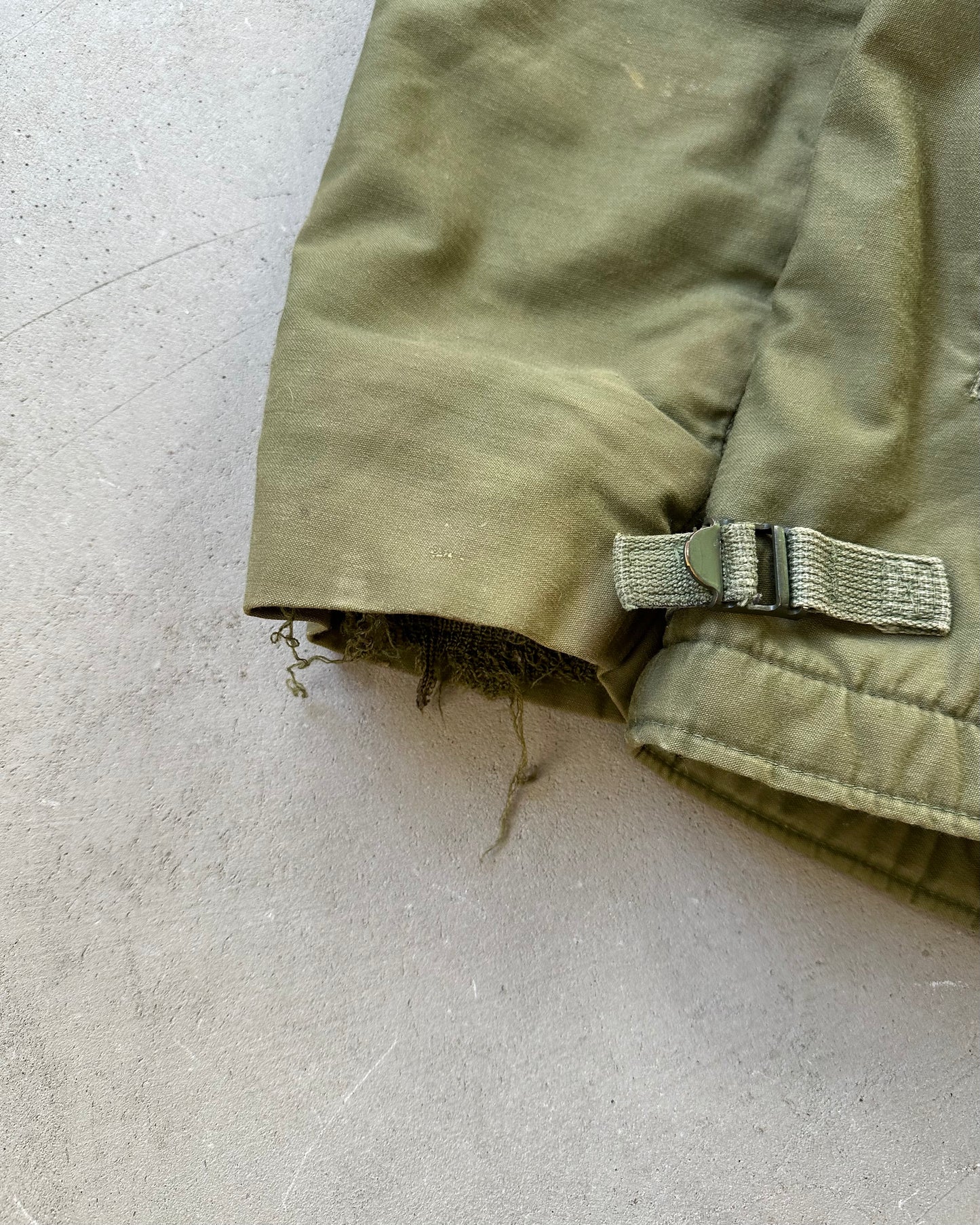 1970s - Distressed Green Military Deck Jacket - M