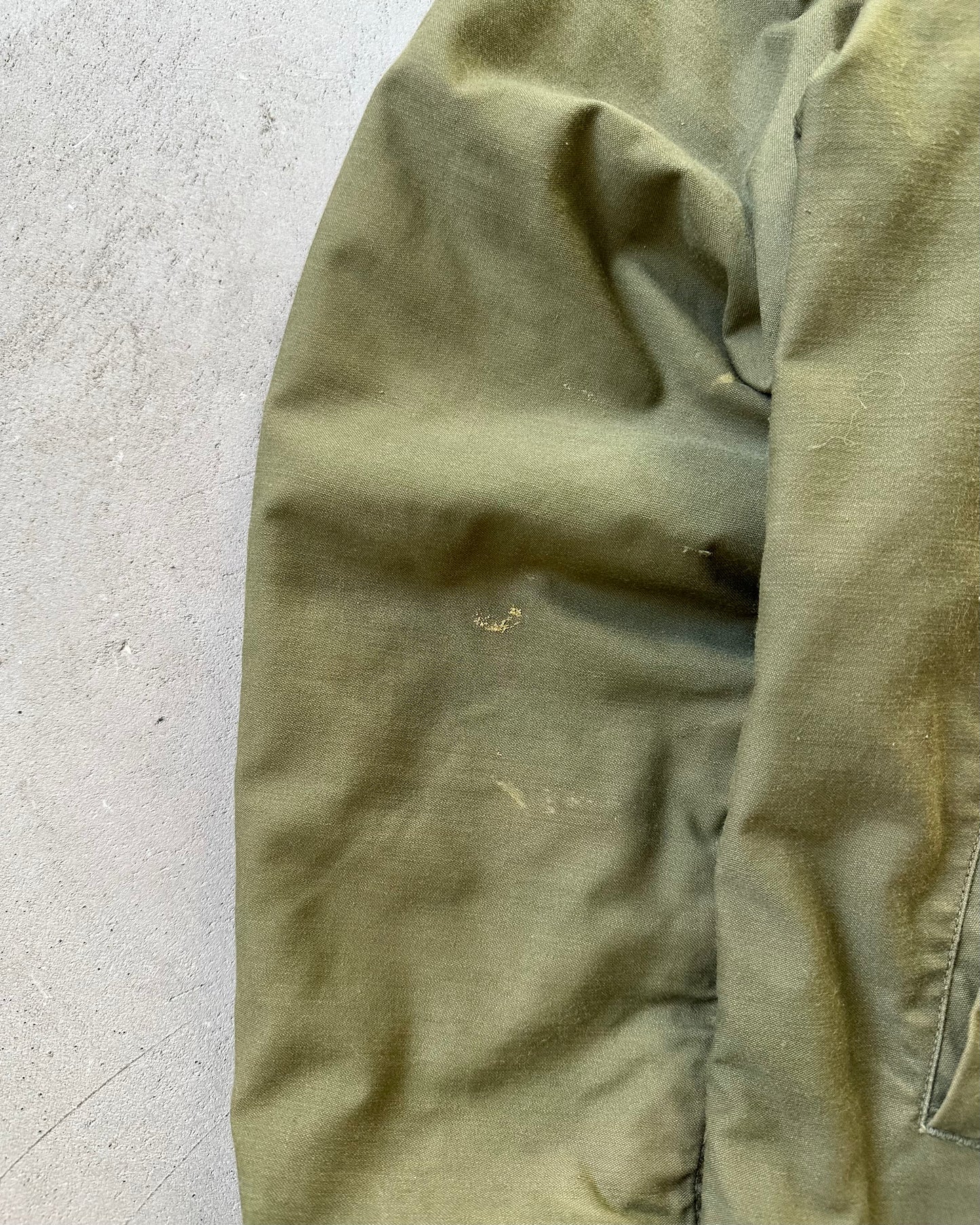 1970s - Distressed Green Military Deck Jacket - M