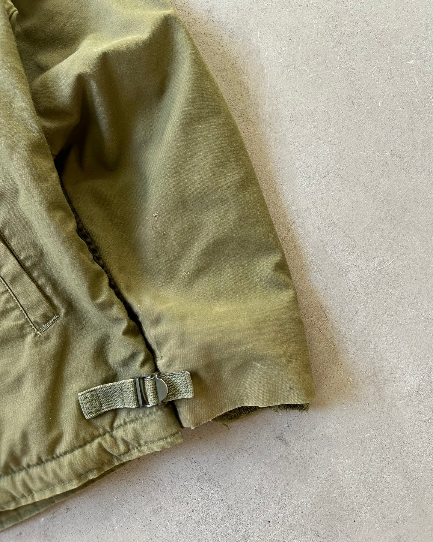 1970s - Distressed Green Military Deck Jacket - M