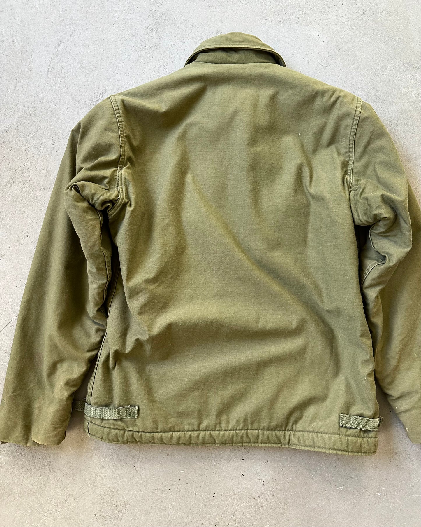 1970s - Distressed Green Military Deck Jacket - M